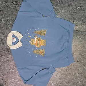 Made in USA. 90s. Morning Sun. Christmas Bear. Crewneck w/collar. Women's Large